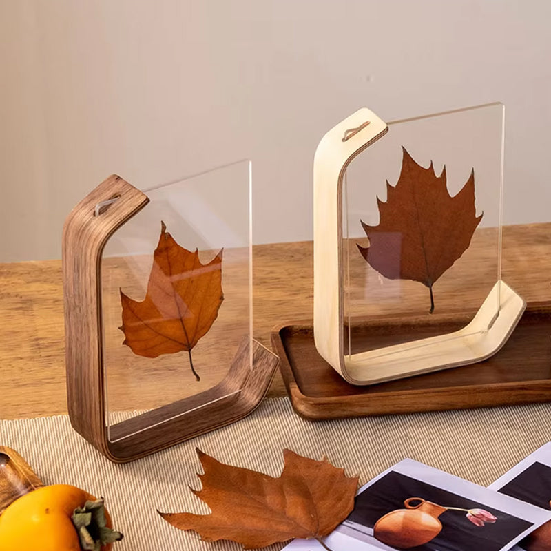 Acrylic Wooden Photo Frame with Leaf