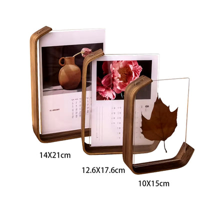 Acrylic Wooden Photo Frame with Leaf