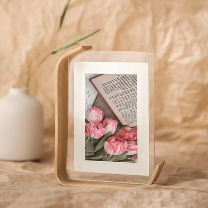 Acrylic Wooden Photo Frame with Leaf