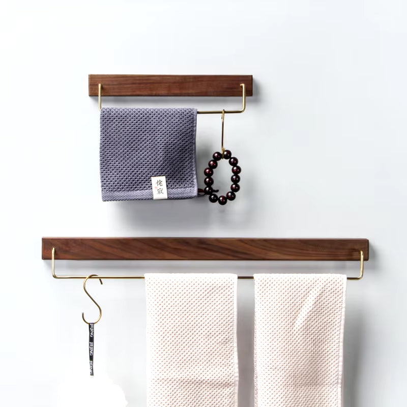 Black Walnut Wood Towel Rack