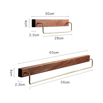 Black Walnut Wood Towel Rack