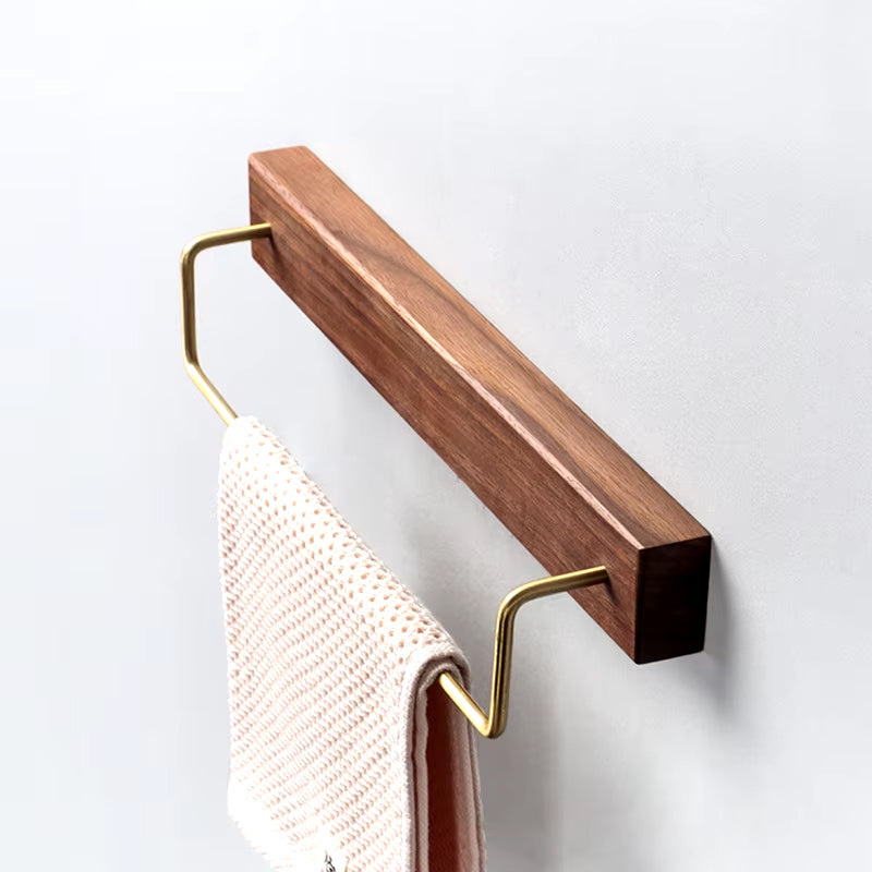 Black Walnut Wood Towel Rack