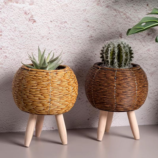 Nordic Rattan Flower Basket