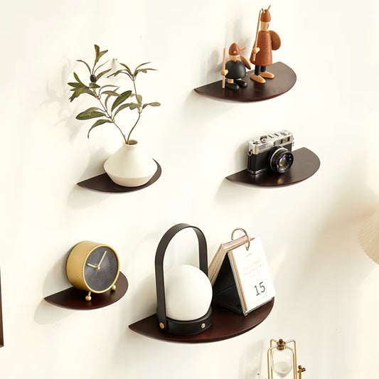 Semicircle Wooden Wall Shelf