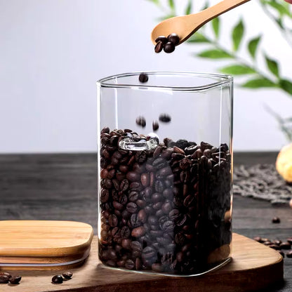 Square Coffee Canister with Spoon