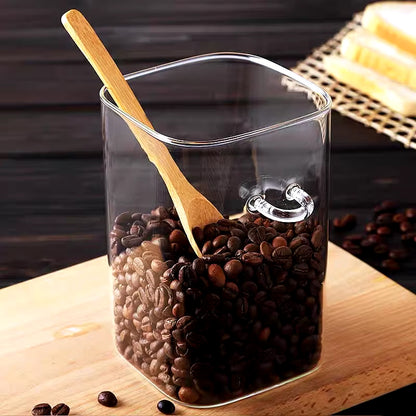 Square Coffee Canister with Spoon