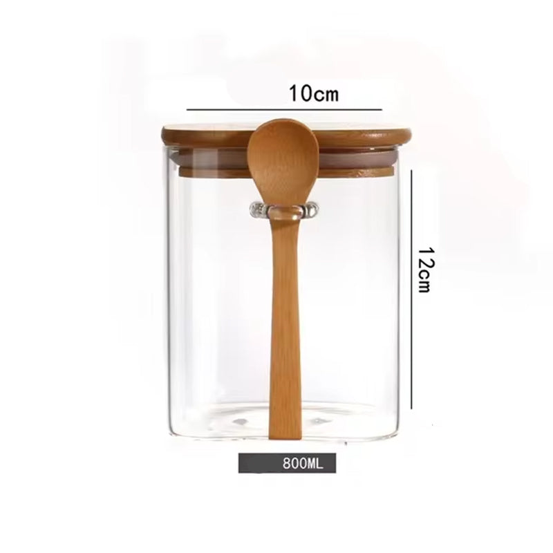 Square Coffee Canister with Spoon