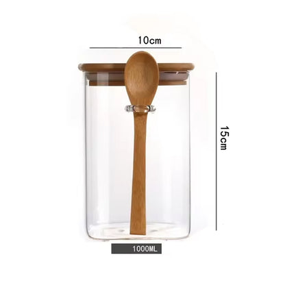 Square Coffee Canister with Spoon