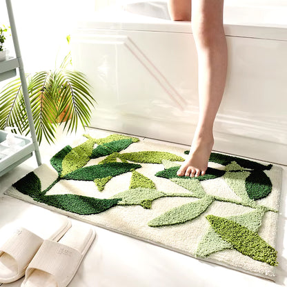 Tropical Leaf Bathroom Rug