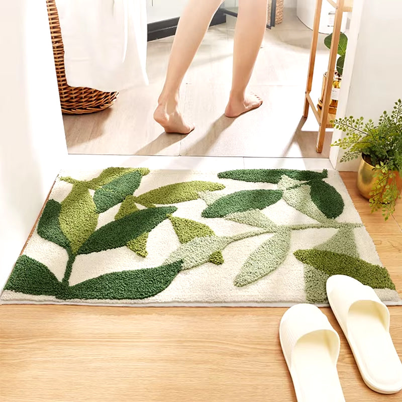 Tropical Leaf Bathroom Rug