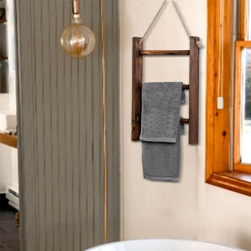 Wooden Towel Rack with Rope